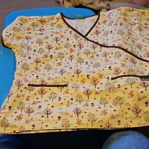 UA Scrubs Tree Print Blouse